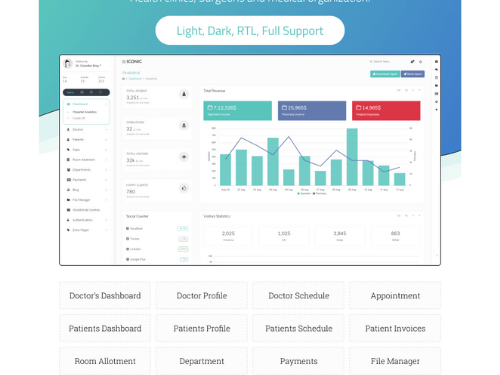 Iconic HTML, ReactJS, Angular, Laravel Boiler Plate Bootstrap Admin Dashboard Template