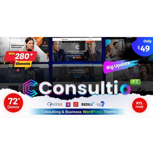 Get Consultio Consulting Corporate WordPress Theme Cheap Price