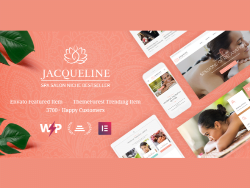 Jacqueline Spa & Massage Salon Beauty WordPress Theme Cheap Price