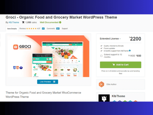Groci Organic Food and Grocery Market Theme